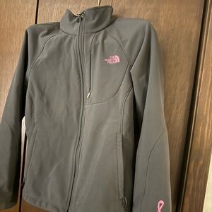 The North Face Women's Gray Jacket breast cancer awareness